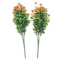 8pcs Artificial Flowers Outdoor Uv Resistant Plants, Decor Orange
