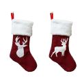 2 Piece 46cm Christmas Stocking Hanging Socks Xmas Rustic