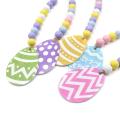 5 Pieces Easter Wood Bead Garland with Tassels for Easter Party Decor