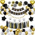 Black Gold Birthday Party Decoration Balloon Party Decorations-a