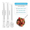 6 Pcs Chocolate Dipping Fork Set 8.3 Inch Stainless Steel Fondue