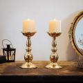 2 Pcs Iron Candle Holders,for Flameless Led Candles,gold (2 X L)