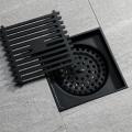 Square Floor Drain 10x10cm Black Copper Anti-reflective Floor Drain