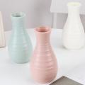 Hip Shape Plastic Material Vase 20cmx10.5cm Imitation Ceramic,white