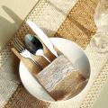 50pcs Burlap Lace Cutlery Pouch Wedding Tableware Knife Accessories