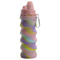 500ml Portable Retractable Silicone Bottle Folding Water Bottle ,a
