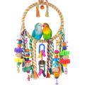 Bird Swing Toy Bird Perch with Colorful Chewing Toys, for Love Birds