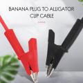 Pair Banana Plug to Alligator Clip Test Lab Test Cable 1m Long
