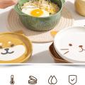Cartoon Japanese Ceramic Cat Dog Noodle Bowls with Lids Fruit Bowl A