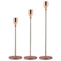 Rose Gold Candle Holders Set Of 3 for Taper Candles,for Wedding,party