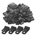 1000 Pcs 1/4 Inch Black Nylon R-type Cable Clips for Mounting
