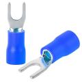 300 Pcs Blue 16-14 Awg Insulated Fork Spade U-type Wire Connectors