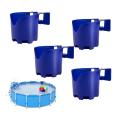 4 Pack Poolside Cup Holder Above Ground Pool No Spill Holder (blue)