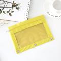 8 Pack 3 Ring Zipper Pencil Pouch Fabric Pencil Case Yellow