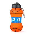 550ml Sports Silicone Water Bottle for Adult Children(basketball)