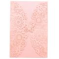 100pcs/set Carved Butterflies Invitation Card for Wedding: Pink