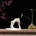 Abstract Art Ceramic Yoga Poses Yoga Lady Figure Statue Ornament #9