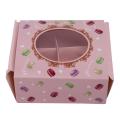 20pcs Box with Transparent Window Dessert  Pastry Packaging Pink