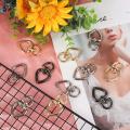 18pcs Metal Heart Design Spring Snap Keychain Clip