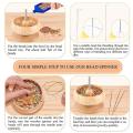 Wooden Bead Spinner with 2pcs Big Needles and 3 Bag Seed Beads