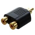 Gold Plated Splitter Rca Plug to 2 X Rca Sockets