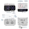 Digital Alarm Clock Radio Bluetooth Speaker,white Us Plug