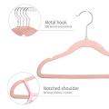 20 Pack Flocking Baby Hangers with Swivel Hook Non Slip Hangers Pink