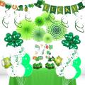 St Patricks Day Green Balloons Clover Banner Balloons Set B