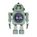Robot Smart Digital Alarm Clock Temperature Display Desktop(green)