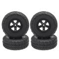 4pcs Tires& Wheel Rims for 1/10 Rc Terrain Truck Traxxas Slash,black