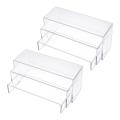 Acrylic Display Risers, Clear Rectangle Stands Shelf for Display 6pcs