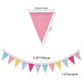 5 Pack Bunting 60 Flags Garden Linen Triple-cornered Decor for Party