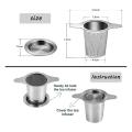 2x Premium Tea Strainer with Lid and Double Handle, Stainless Steel