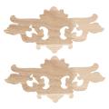 2pcs Wood Carved Decal for Furniture Wall Cabinet Door Decor 22x10cm