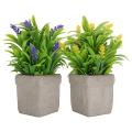 2 Pack Artificial Plants In Pots,decor Faux Fake Lavender Flowers