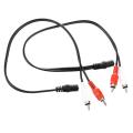 2 Pcs 3.5mm Female Stereo to 2 Rca Male Av Audio Aux Video Adapter