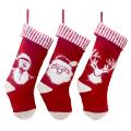 Christmas Stocking, 3 Pack Xmas Fireplace Socks Candy Gift Bag