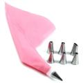 Baking Tools for Beginners Cake Nozzles Coupler and Pastry Bag-pink