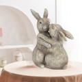 Animal Cuddling Statue Valentine's Day Gifts Garden Decor(bunny)