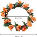6 Pcs Orange Berry Candle Rings Wreath Mini for Party,table Decor