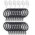 50 Set Metal Hanging Rings with Plastic Hooks for Curtains, 32 Mm