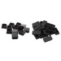 12 Pcs Plastic Ribbed Square End Caps Tube Insert Black, 35 X 35mm