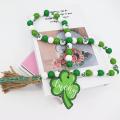 2 Pieces St. Patrick's Day Wood Bead Garlands with Tassel Boho Decor