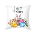 4pcs Cushion Cover Happy Easter Eggs Rabbit Pillow Case