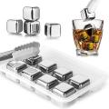 Stainless Steel Ice-cubes, 8 Reusable Whisky Ice-cubes Stones