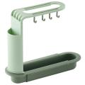 Retractable Sink Drain Rack Multifunctional Four-hook Storage Rack, C