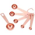 Rose Gold Measuring Spoons Set Of 6 Stainless Steel Mirror Dry
