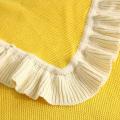 Ruffled Soft Woolen Blanket, Cotton Knitted Blanket, Sofa,(yellow)