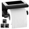 Toilet Paper Holder without Drilling with Shelf,for Bathroom Toilet