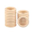30pcs 70mm Wood Rings,for Diy Crafts, Macrame Plant Hanger,ornaments